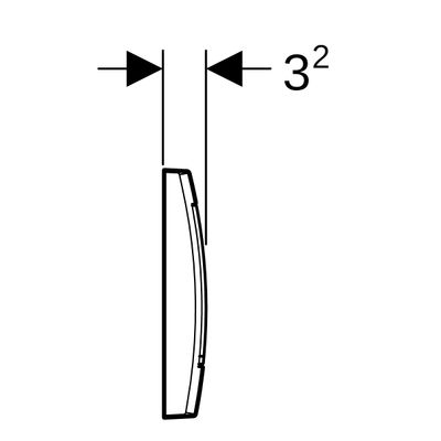 Geberit Betätigungsplatte Twinline30 für 2-Mengen -Spülung, weiss / glanzchrom, 32 x 340 x 185 mm, Farbe weiß Bild 4