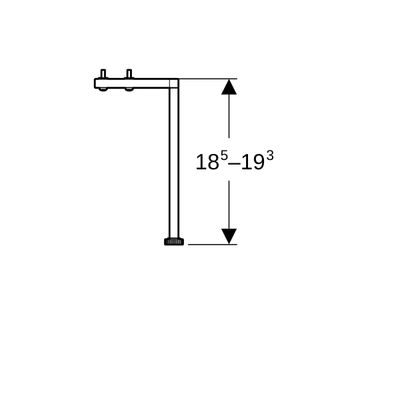 Geberit Set Füsse schmal (2 Stück), H:18 cm hochglanz, Farbe silberfarben Bild 4
