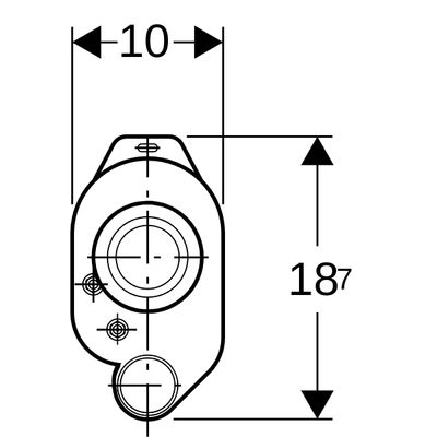 Geberit Urinal Geruchsverschluss Abgang horizontal, mit Sonde d40 Bild 3