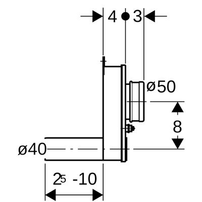 Geberit Urinal Geruchsverschluss Abgang horizontal, mit Sonde d40 Bild 4