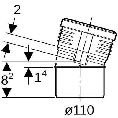 Geberit Bogen 15 Grad, DN 100, Farbe schwarz Bild 3