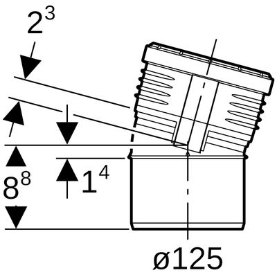Geberit Bogen 15 Grad, DN 125, Farbe schwarz Bild 3