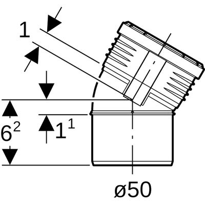 Geberit Bogen 30 Grad, DN 50, Farbe schwarz Bild 3