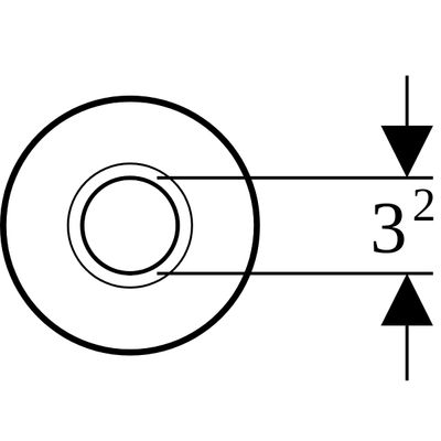 Geberit Wandrosette flach, d 32 mm Aussend. 8,5 cm, Höhe 1,5 cm, Farbe weiß Bild 3