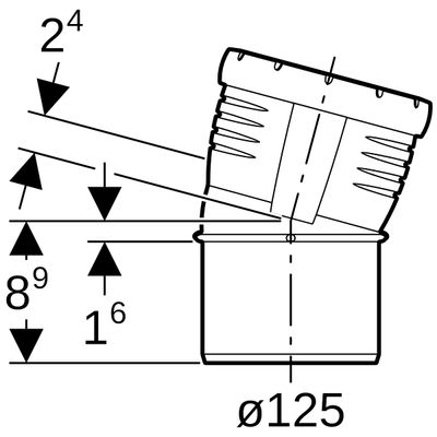 Geberit Bogen 15 Grad, DN 125, Farbe schwarz Bild 3