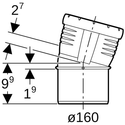 Geberit Bogen 15 Grad, DN 150, Farbe schwarz Bild 3