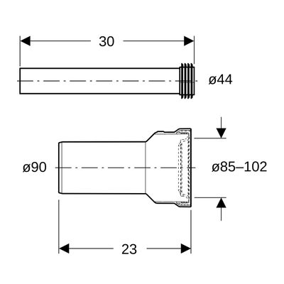 Geberit SANIT WC-Universal-Anschlussset, DN 90, Farbe weiß Bild 2