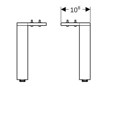 Geberit Set Füsse schmal (2 Stück), H:22,5 cm weiss / pulverbeschichtet, Farbe weiß Bild 2