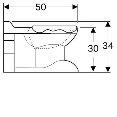 Geberit Bambini Stand-WC Tiefspüler für Kinder Löwentatzendesign, Sitzfl. rot, Farbe weiß Bild 3