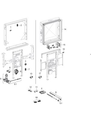 Geberit Duofix Montageplatte, für WT, mit US B: 90 cm, eine Auslaufarmatur zentrisch Bild 2