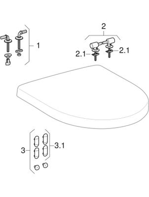 Geberit WC-Sitz, für WC'S bis 2009, ES-L-Scharnier, Befestigung von oben, Farbe weiß Bild 2