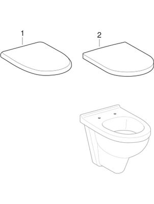 Geberit Plus4 (Renova Comfort) Wand-Tiefspül-WC, +40 mm erhöht, KeraTect, 420 x 350 x 535 x 535 mm, Farbe weiß Bild 2