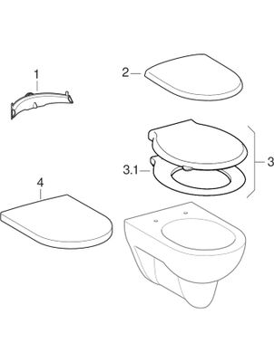 Geberit Wand-Tiefspül-WC-Set, Sitz ohne AS, 400 x 365 x 540 mm, Farbe weiß Bild 3