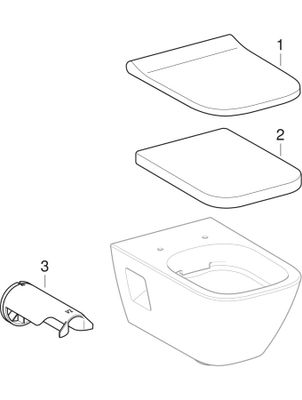 Geberit Wand-Tiefspül-WC, spül randlos, teilgeschl.Form, KeraTect, 335 x 350 x 540 mm, Farbe weiß Bild 2