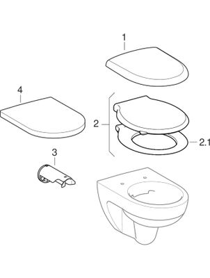 Geberit Wand-Tiefspül-WC-Set, spülrandlos, Sitz mit AS, 405 x 370 x 540 mm, Farbe weiß Bild 3