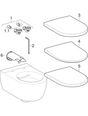 Geberit iCon Set Wand-WC, mit WC-Sitz, Rimfree Tiefspüler, verk. Ausladung T:49 cm, Farbe weiß Bild 2