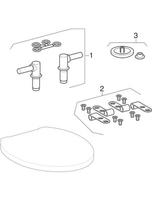 Geberit Cleo WC-Sitz, weiss Scharniere verchromt, Farbe weiß Bild 2