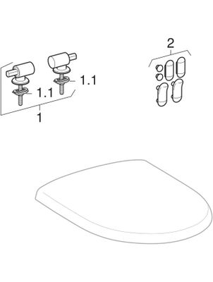 Geberit JOOP! WC-Sitz, weiss Scharniere verchromt, mit Absenkautomatik, Farbe weiß Bild 2