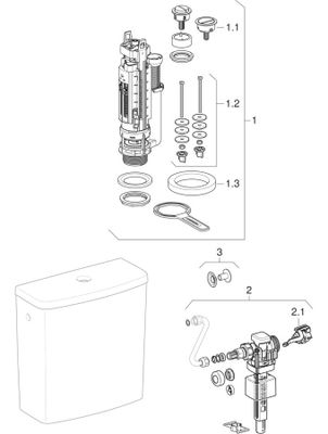 Geberit Renova AP-SPK aufges. 2-Mengen-Spülung Wasseranschluss seitl, weiss KeraTect, 390 x 370 x 165 mm, Farbe weiß Bild 2