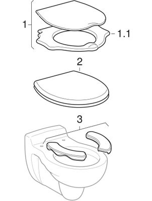 Geberit er Wand-Tiefspül-WC, weiss, 340 x 330 x 535 x 535 mm, Farbe weiß Bild 2
