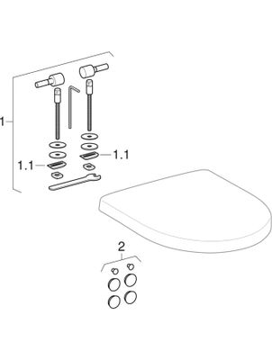 Geberit WC-Sitz, für WC'S bis Okt.2006, Edelstahl-Scharnier, Befestigung von oben, Farbe weiß Bild 2