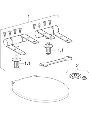 Geberit Cassini WC-Sitz, weiss Scharniere Edelstahl, mit Absenkautomatik, Farbe weiß Bild 2
