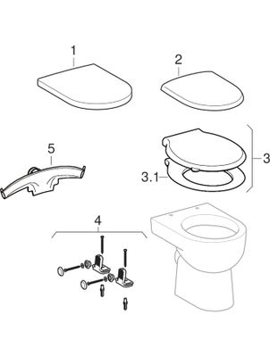 Geberit Stand-Flachspül-WC, Abgang waagerecht, teilgeschl.Form, 410 x 355 x 540 mm, Farbe weiß Bild 4