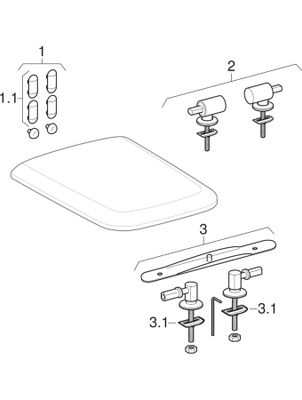Geberit IT (iConSquare) Wand-Tiefspül-WC, spülrandlos, mit verdeckte Befestigung, KeraTect, 330 x 350 x 540 x 540 mm, Farbe weiß Bild 3