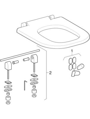 Geberit Square Wand-Tiefspül-WC, spülrandlos, barrierefrei, Ausladung 700 mm, 360 x 390 x 700 mm, Farbe weiß Bild 3