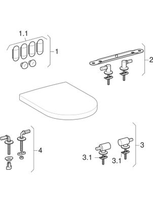 Geberit 4U / iCon Wand-Tiefspül-WC, mit verdeckte Befestigung, 330 x 355 x 530 x 530 mm, Farbe weiß Bild 5
