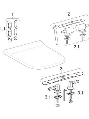 Geberit Square Wand-Tiefspül-WC, spülrandlos, mit verdeckte Befestigung, KeraTect, 330 x 350 x 540 mm, Farbe weiß Bild 2