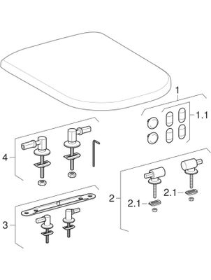 Geberit WC-Sitz mit AS-Autom, WrapOver, chrom Scharnier, Befestigung von oben, Farbe weiß Bild 2