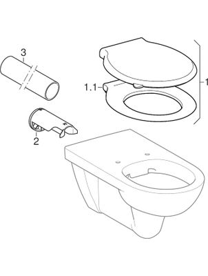 Geberit Wand-Tiefspül-WC, spül randlos, barrierefrei,700 mm, 340 x 355 x 700 x 700 mm, Farbe weiß Bild 4