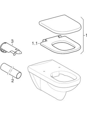 Geberit Square Wand-Tiefspül-WC, spülrandlos, barrierefrei, Ausladung 700 mm, 360 x 390 x 700 mm, Farbe weiß Bild 4