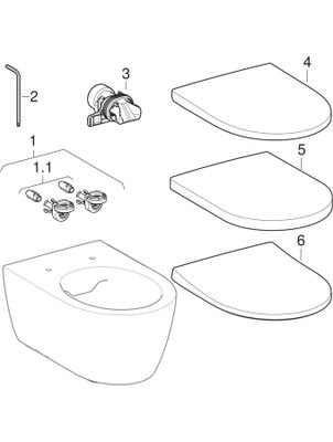 Geberit Wand-Tiefspül-WC Set WC-Sitz, mit AS, spülrandlos, kompakt, 330 x 355 mm, Farbe weiß Bild 4