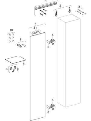Geberit ONE Hochschrank, mit 1 Tür 36 x 180 x 29,1 cm, Farbe braun Bild 2
