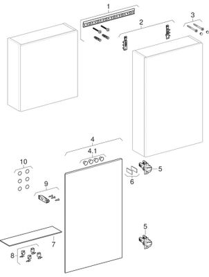 Geberit Haengeschrank rechteckig, 1 Tür 45 x 70 x 15 cm, 700 x 450 x 150 mm, Farbe eiche Bild 2