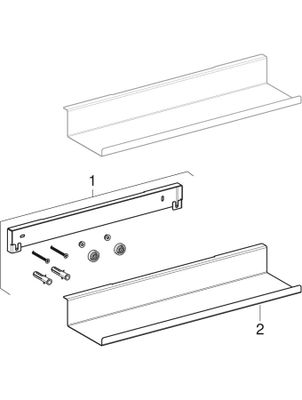 Geberit Wandablage, 45 x 5,5 x 13 cm, 55 x 450 x 130 mm, Farbe weiß Bild 2