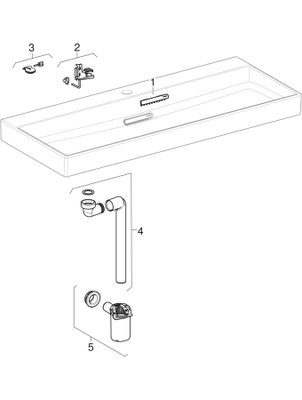 Geberit ONE Waschtisch 120 x 48 cm, CleanDrain mit Hl, ohne Ül, weiss, KeraTect / weiss glzd, 140 x 480 mm, Farbe weiß Bild 2