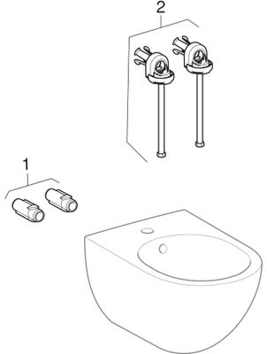 Geberit Acanto Wandbidet, mit Überlauf geschl. Form, T:53 cm, weiss, KeraTect, 275 x 355 mm, Farbe weiß Bild 2