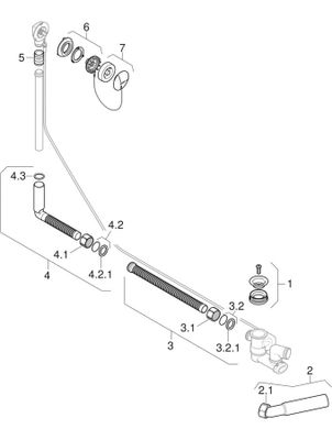 Geberit Badewannenablauf, mit Ventilstopfen d52, mit Fertigbauset, chrg, DN 40 / 50, Farbe chrom Bild 2