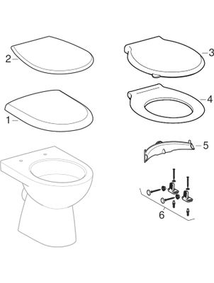 Geberit Renova Stand-WC Tiefspüler, Abg.verti teilgeschl.Form, T:53 cm, KeraTect, 400 x 350 mm, Farbe weiß Bild 6