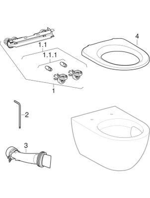 Geberit Acanto Set WWC mit WC-Sitzring, Tiefsp TFlush, geschl.Fo, T:53 cm, KeraTect, 335 x 355 mm, Farbe weiß Bild 2