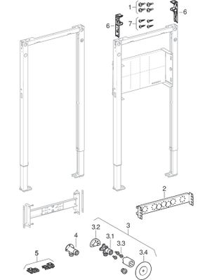 Geberit Traversenelement für AP-Wandarmatur variable Armaturenposition Bild 2