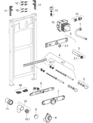 Geberit Urinal-Element 112-130 cm universell, für Sprühkopf, 1120 mm Bild 2