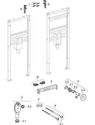 Geberit Waschtisch-Element 112 cm für Standarmatur, mit UP-Geruchverschluss, 1120 x 500 mm Bild 2