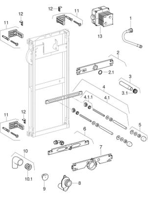 Geberit Urinal-Element 109-127 cm, universell, für Sprühkopf, 1090 x 420 mm Bild 2