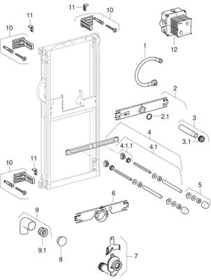 Geberit Kombifix Element, für Urinal 109-127 cm Universal, verdeckte Steuerung, 1090 mm Bild 3