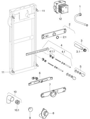 Geberit Urinal-Element 114 cm, universell, für Urinalsteuerung, 1140 mm Bild 2