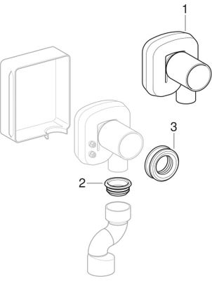 Geberit Absaugesifon UP für Urinal, mit Sifongehaeuse für Stutzen AD 50 mm, Farbe schwarz Bild 2